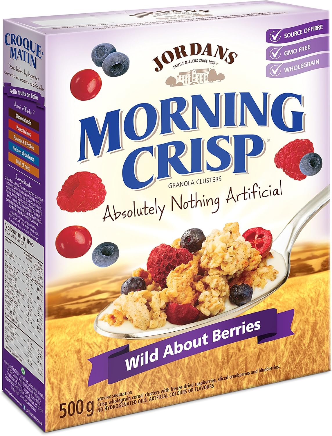 Jordans Morning Crisp Cereal Wild About Berries, 500g Amazon.ca Grocery