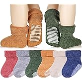 Eyean Baby Wool Grip Sock Soft Winter Warm Thick Non Slip Toddler Boy Girls Crew Socks For Children 6 Pairs