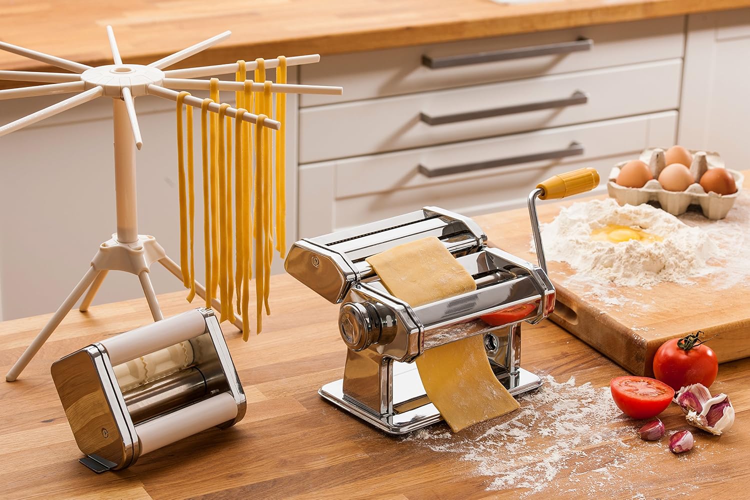 Premier Housewares 2560008 From Scratch Multi Pasta Maker Set - Silver, Set of 4 20 x 21 x 15 cm - Image 4