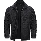 TACVASEN Men's Fleece Jackets Full Zip Up Lightweight Jacket Casual Stylish with Pockets for Outdoor Office