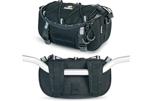 Odinsberg Multifunctional Bicycle & Motorcycle Handlebar Bag, 3L Water Resistant, Compatible with Most Handlebar Types, Black