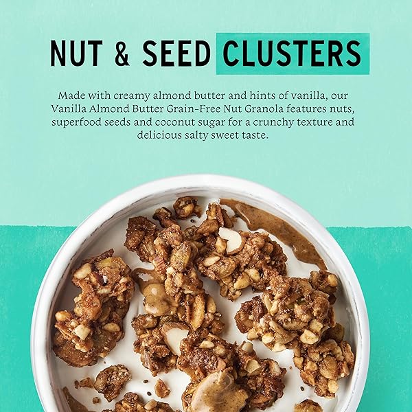 PURELY ELIZABETH VANILLA ALMOND BUTTER KETO GRANOLA, MADE WITH NUTS AND SEEDS, GRAIN-FREE, GLUTEN-FREE, NON-GMO (8OZ BAG)