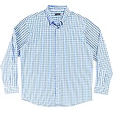 Double Pump Big and Tall Shirts for Men Long Sleeve Button Down Shirts from Size XL(T) to 6XL (T) Cotton