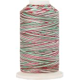 ThreadArt Multicolor Cotton Thread, 600M 40/3, Holiday 7739 | Long staple variegated cotton thread for quilting, sewing and serging. Low-lint, smooth thread for clean, strong stitches.