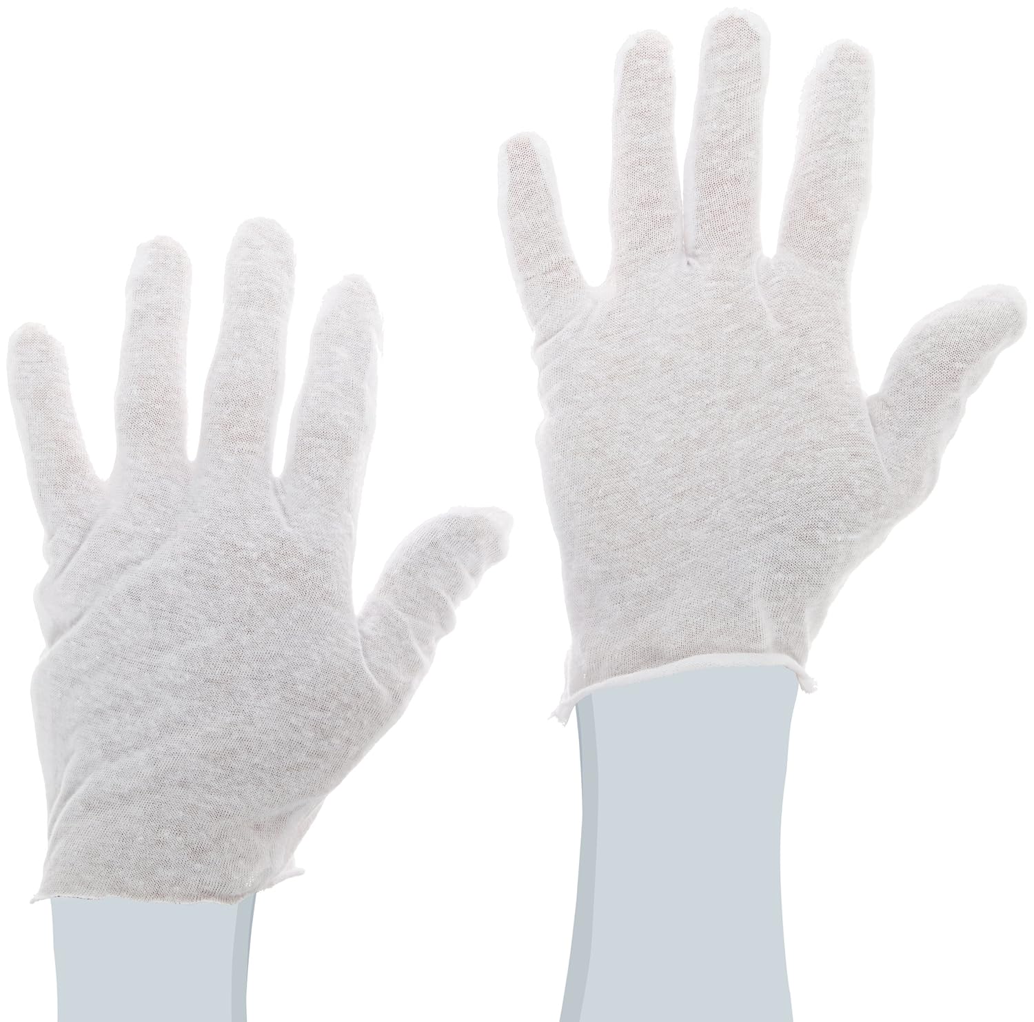 Protective Industrial 97-500 Cotton Lisle Economy Light Weight Men's Glove Liner, White (Pack of 12)