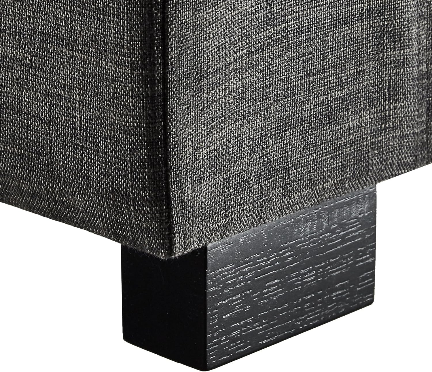 First Hill Calida Rectangular Storage Ottoman Bench with Fabric Upholstery, Large - Anchor Grey: Kitchen & Dining