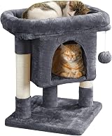Yaheetech 59cm Basic Cat Tree Tower with Perches Condo and Ball Dark Grey
