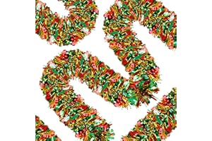 PALONU 70 Ft Christmas Tinsel Garland Metallic Tinsel Twist Garland Glitter Christmas Tree Hanging Decorations for New Year Party Birthday Holiday Indoor Outdoor Supplies (Mix 2)