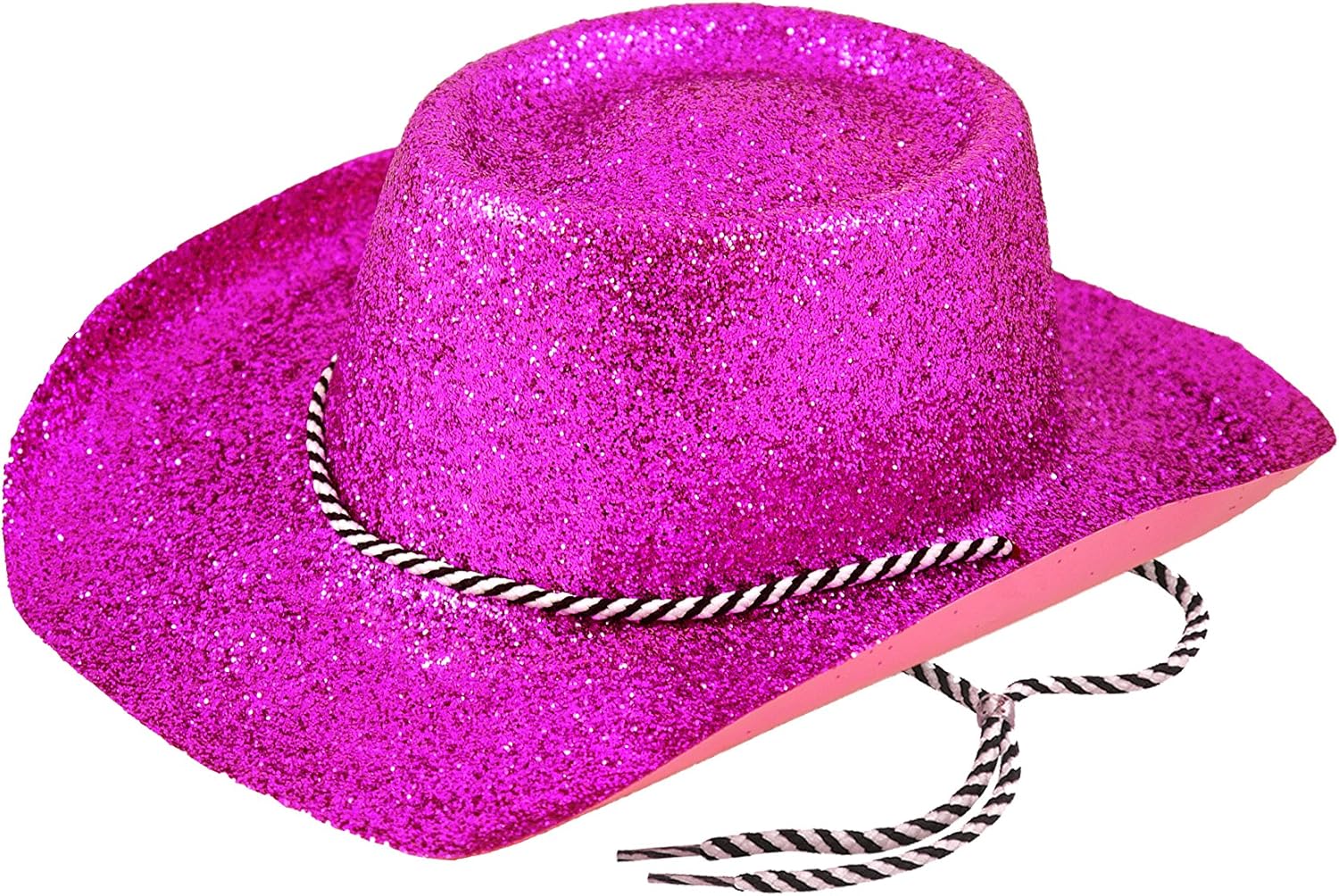 HAT COWBOY GLITTER PINK W/CORD ADULT Amazon.co.uk Toys & Games