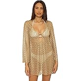 Becca Womens Paradise Buckle Tunic, Plunge Neck, Casual, Beach Cover Ups for Women