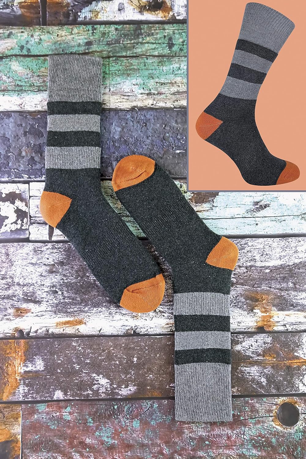 PENINSULA - 3 Pack Mens Cushioned Liner Double Layer Anti Blister Hiking Walking Socks (6-11 UK, Grey Assorted) - Image 5