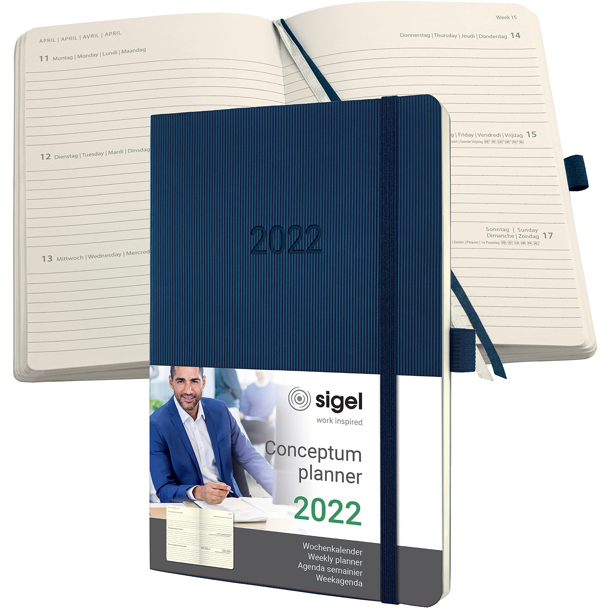 Sigel C2232 Conceptum Weekly Planner 2022-13,5 x 21 cm - Softcover - 192 Pages - Blue