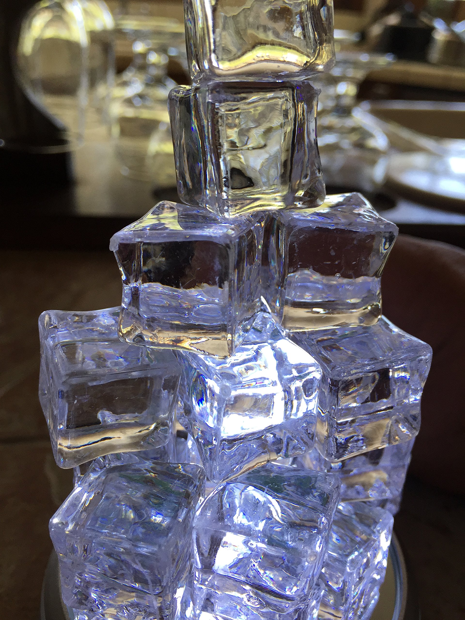 60 PCS Crystal Clear Acrylic Ice Cubes Square Shape, for Photography