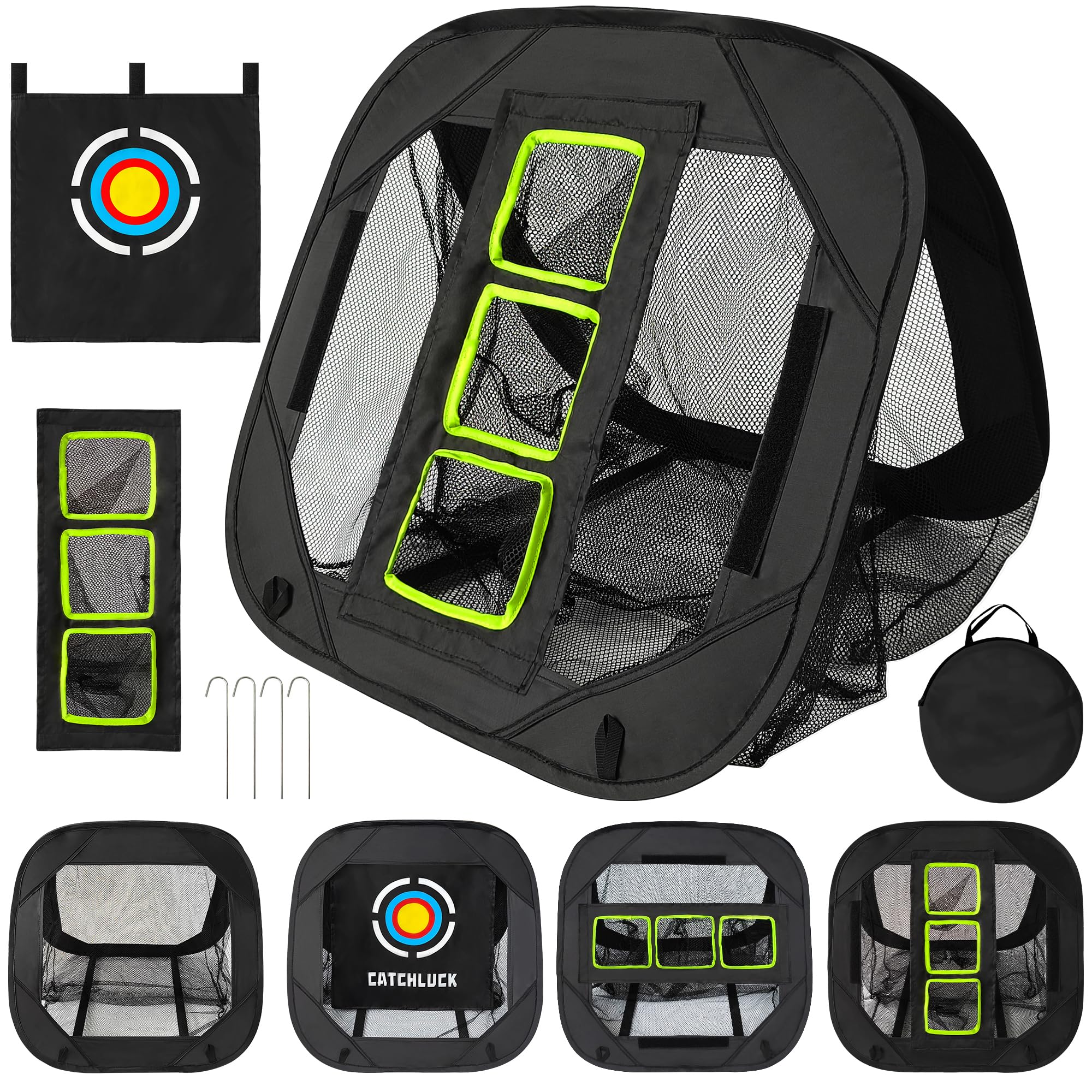 CATCHLUCK Golf Nets for Garden Chipping Net Pop Up Golf Practice Net for Garden Indoor Chipping Target Outdoor Training Perfect for Backyard Practice and Golfers, Black