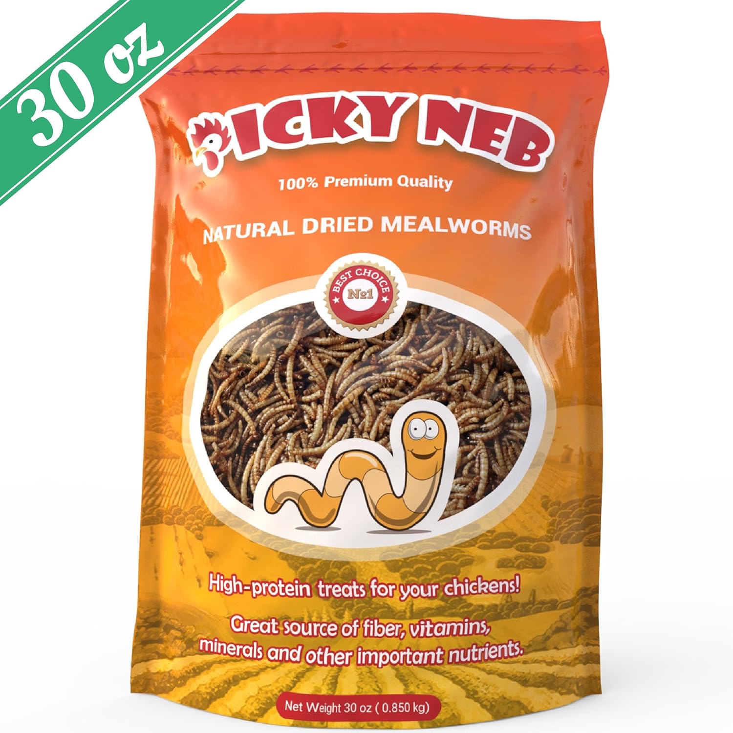 PICKY NEB 100 NonGMO Mealworms for Chickens 30 oz