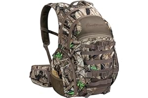 OUUTMEE Hunting Backpack with Waterproof Rain Cover, 35L Hunting Backpacks for Men, Durable Large Capacity Hunting Day Pack with Rifle Bow Holder
