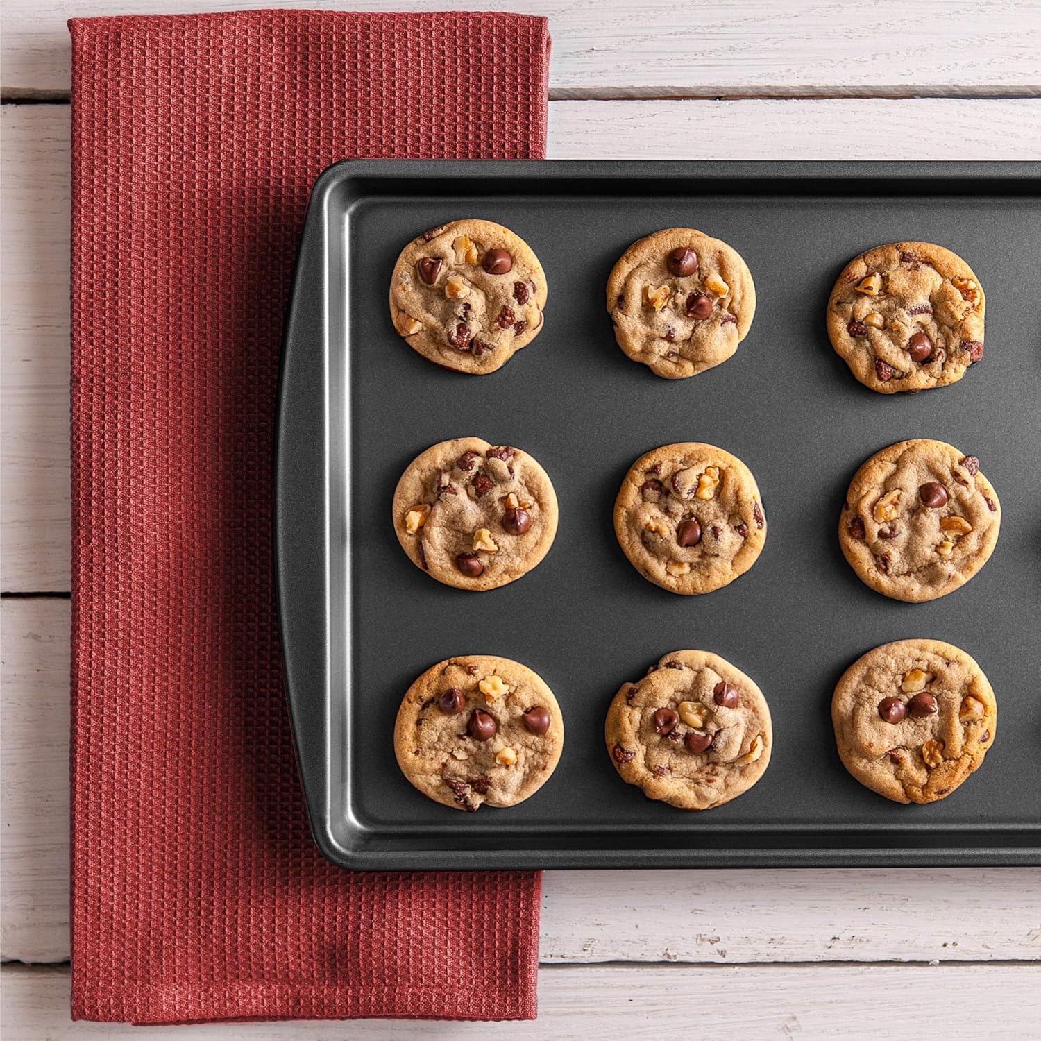 G & S Metal Products Company ProBake Teflon Xtra Nonstick Cookie Sheet Baking Pan, 15.5"x10.2"x2.1", Gray: Kitchen & Dining