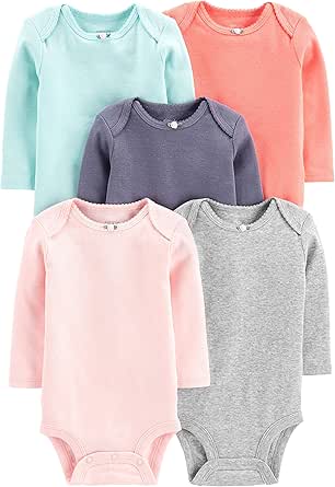 Simple Joys by Carter's Baby Girls' 5-Pack Long-Sleeve Bodysuit