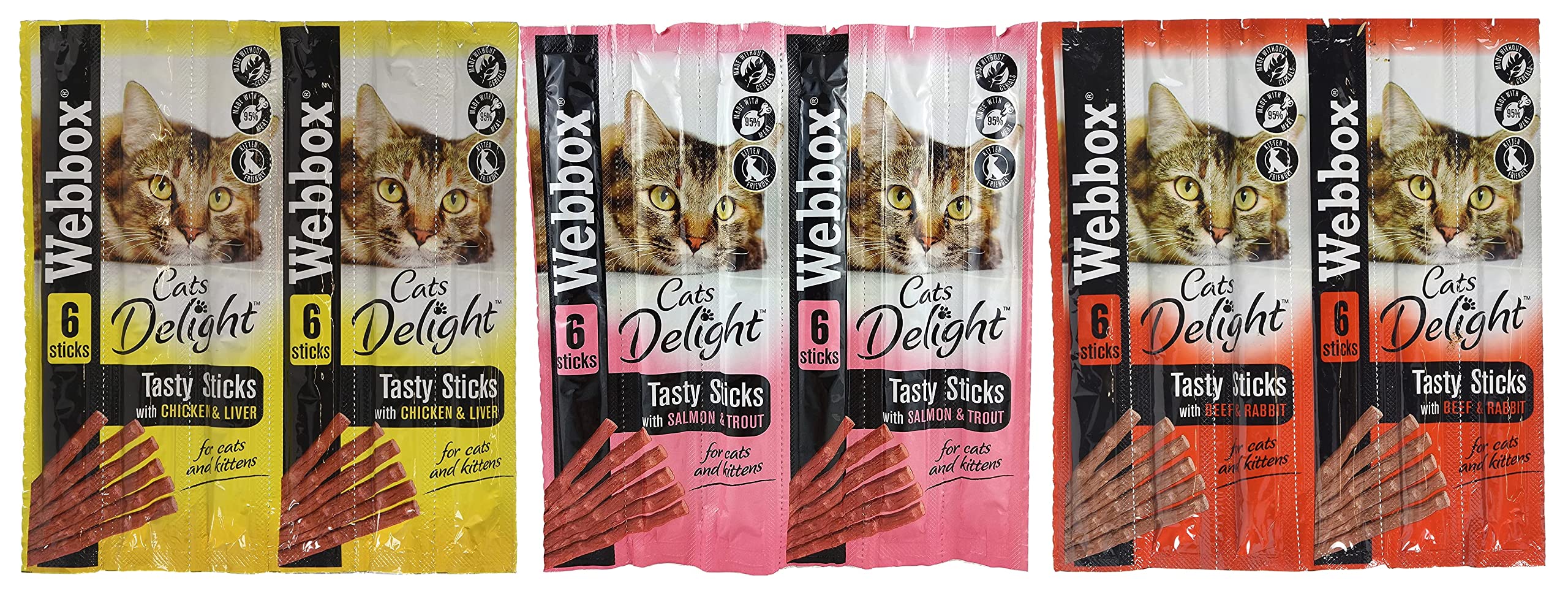 Webbox Cats Delights Tasty Stick Treats - Variety Pack