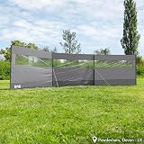Trail Outdoor Leisure Windbreak 5m x 1.4m Steel 4 Pole with Window Grey view 2