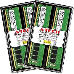 A-Tech 64GB (4x16GB) DDR4 2400 MHz UDIMM PC4-19200