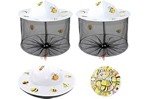 BEEKNOWS 2 Pcs Beekeeping Hat with Veil, 51 Pcs Cute Bee Stickers, Beekeeper Hat with High Visibility Veil, Bee Keeper Hats with Netting for Beekeeper Catcher Halloween Costume