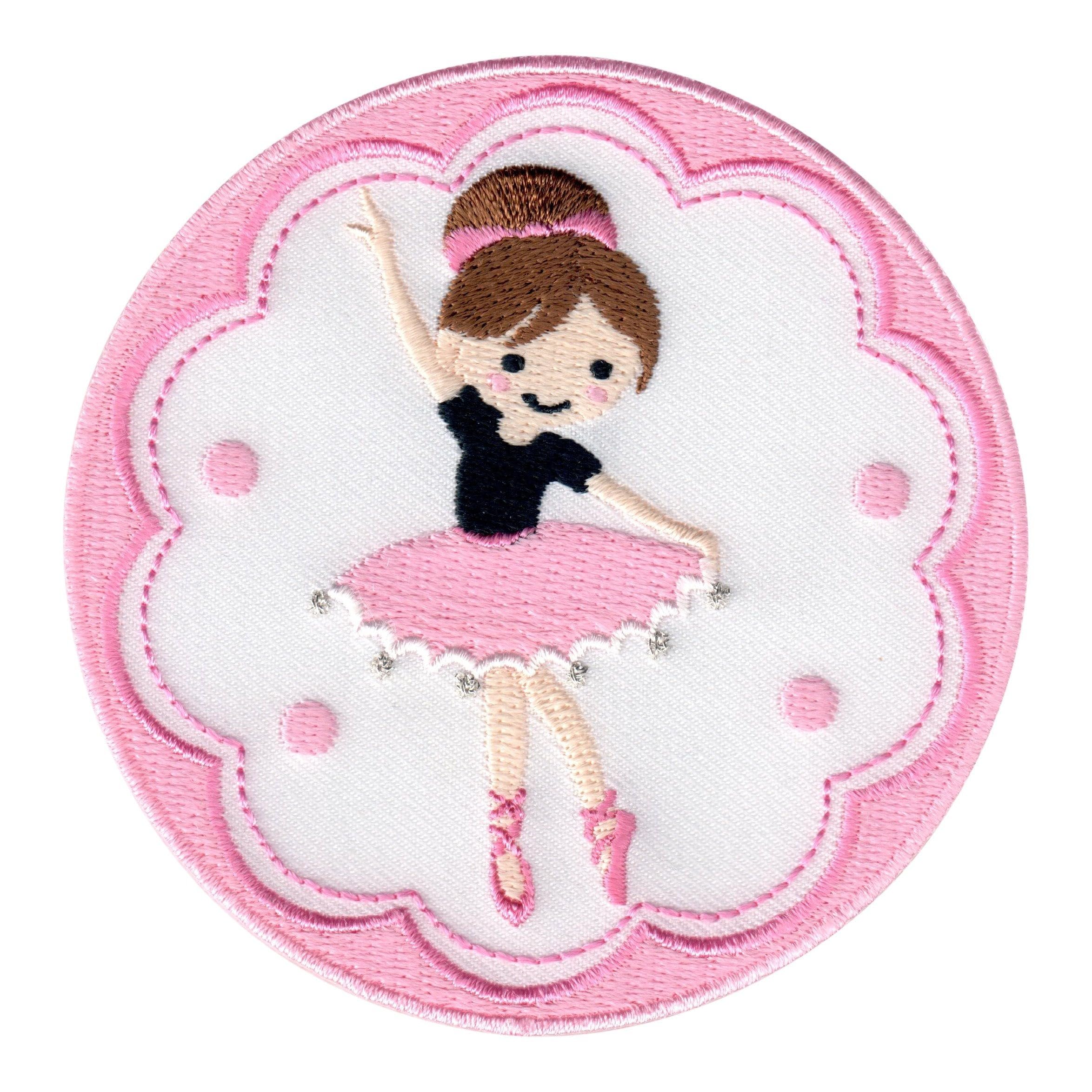 PatchMommy Ballerina Iron-On Patch - Premium Embroidered, Washable - 3.5" x 3.5" - Durable Applique for Jackets & Backpacks