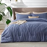 Bedsure Queen Comforter Set - Infinity Blue Soft Bedding for All Seasons, Cationic Dyed Bed Set, 3 Pieces, 1 Queen Size Comforter (90"x90") and 2 Pillow Shams (20"x26"+2")