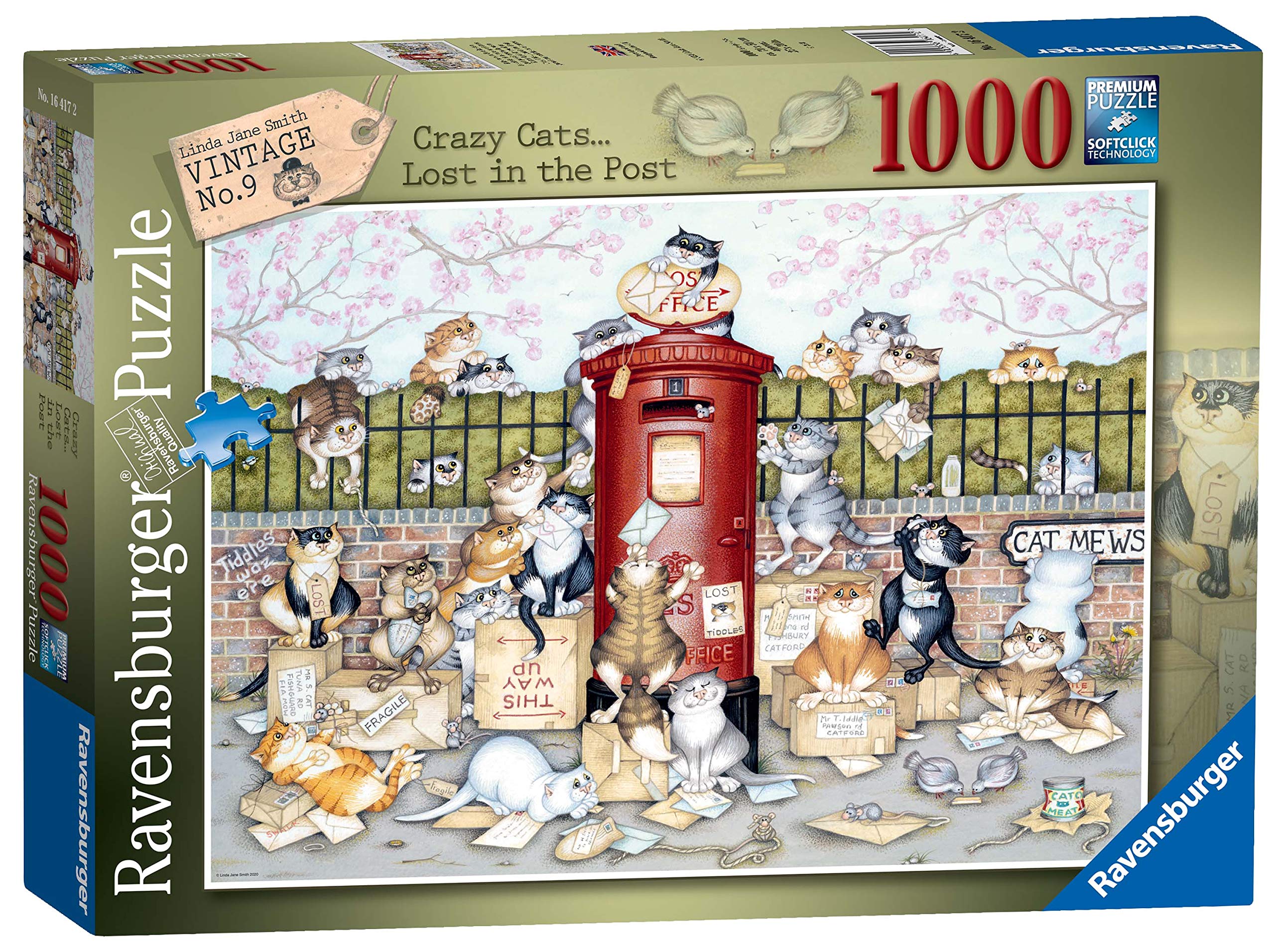 Ravensburger Crazy Cats Vintage No.9 - Lost in the Post1000 Piece Jigsaw Puzzle for Adults & for Kids Age 12 and Up
