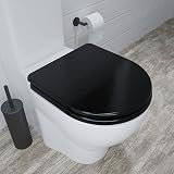 Croydex Iseo D Shape Soft Close Toilet Seat Black Antibacterial Wood Quick view 7