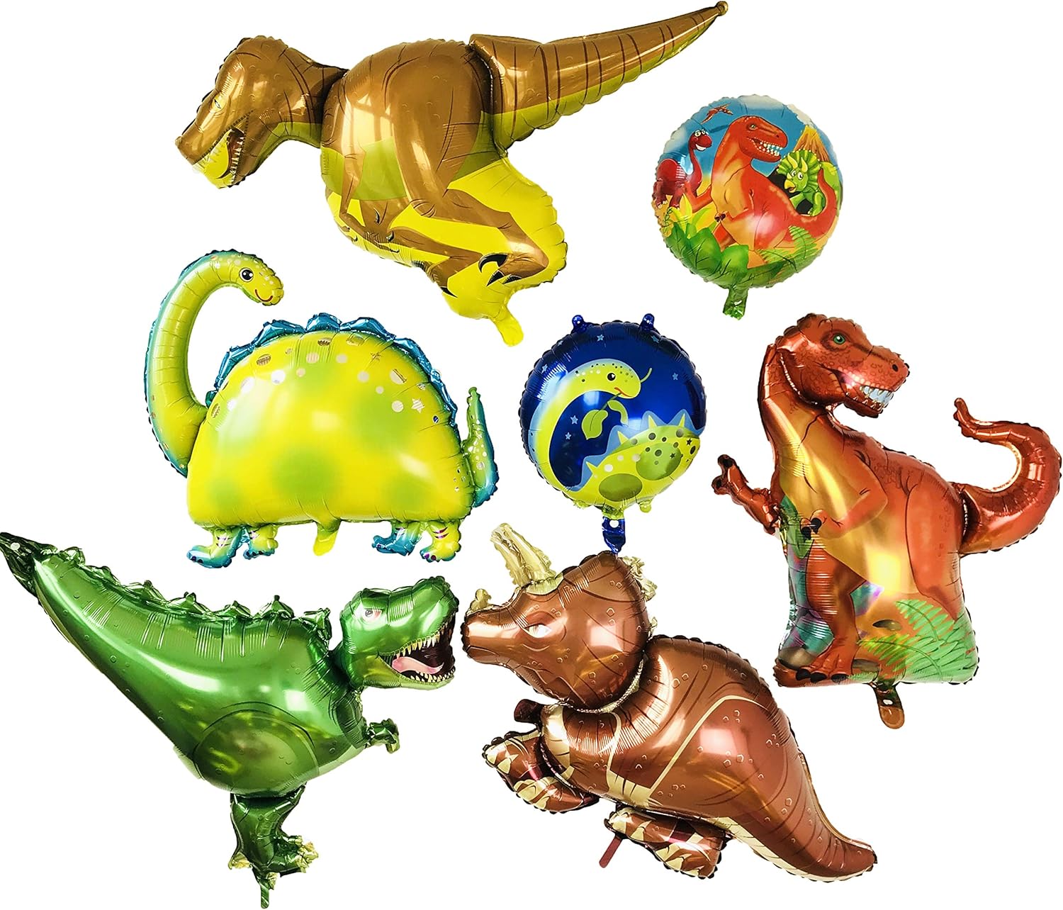 Balloon Dinosaurs x5 Plus Dinosaur Ball x2.Large Balloon for Party and Shop Decoration.Jungle Style for Birthday Party Etc.All in Ánimo Balloon.