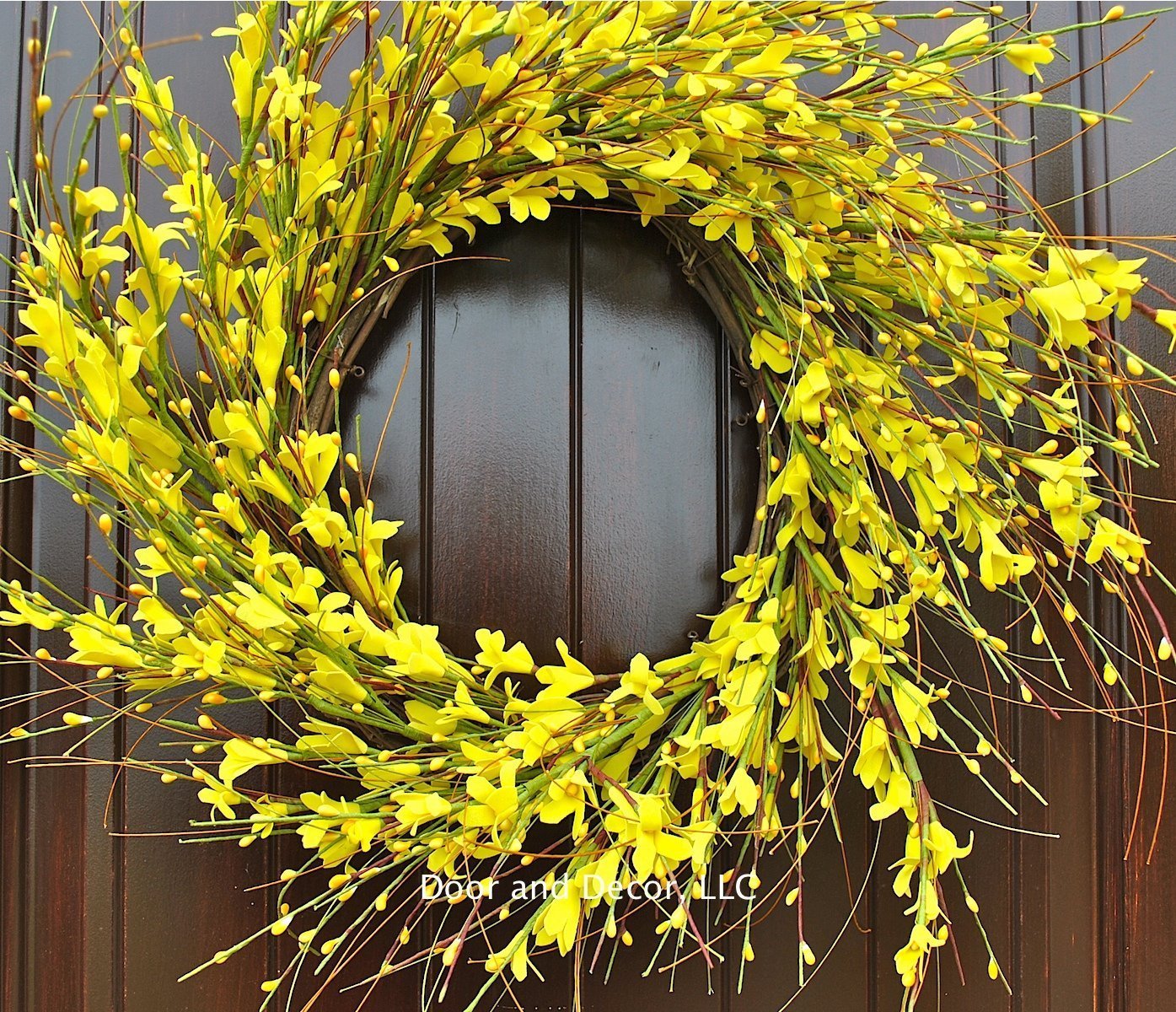 Wreaths Summer Door Decor XL Handmade Yellow Forsythia Wreath in 2426