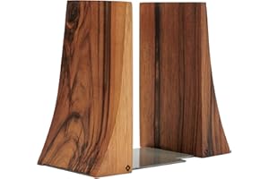 TILISMA Bookends for Heavy Books – Walnut Wood Book Ends for Shelves – Heavy Duty Bookends to Hold Books – Decorative Book Ends for Home Library – Wooden Bookend for Shelf - Bookshelf Accessories