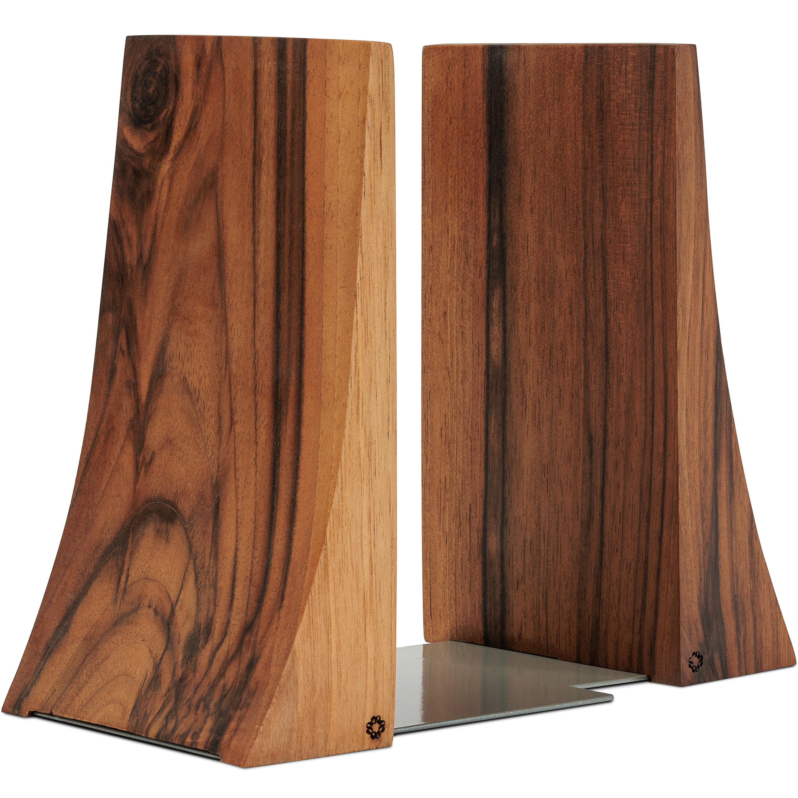 TILISMA Bookends for Heavy Books – Walnut Wood Book Ends for Shelves – Heavy Duty Bookends to Hold Books – Decorative Book Ends for Home Library – Wooden Bookend for Shelf - Bookshelf Accessories