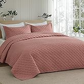 Bedsure Quilts King Size - Lightweight Bedspreads King Size with Basket Weave Pattern, Soft Quilt Bedding, Grayish Pink Comforter Coverlet for All Seasons (106" x 96")