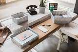 Curver My Style Rattan Effect Set of 3 Desk Storage Baskets Light Grey view 4