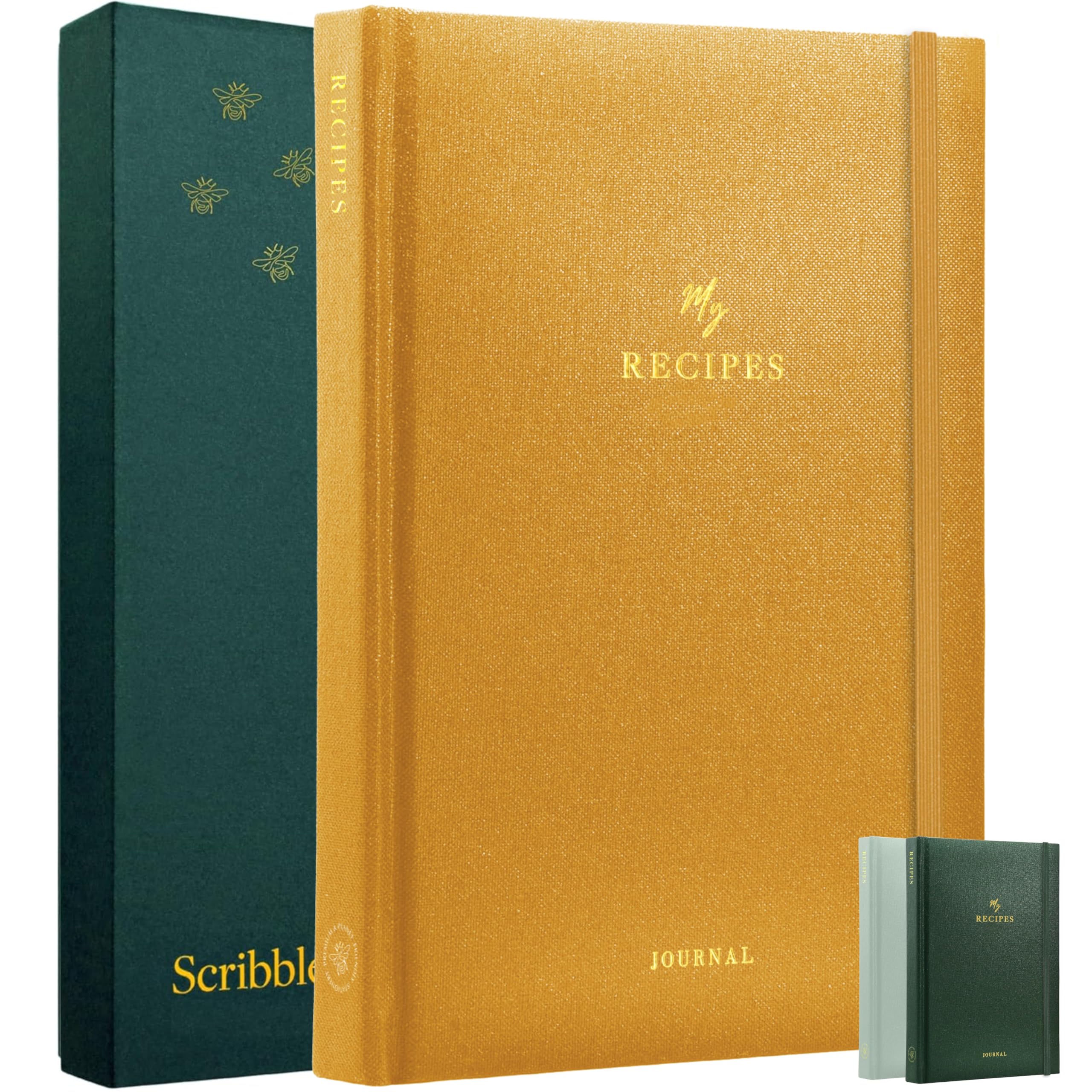 Scribble & Dot® Recipe Book for Own 100 Recipes | Create Your Own Cookbook Journal | Premium Recipe Journal | Keepsake Gift | DIY Colour Tabs | AirFryer Conversions | 100 Recipes (Mustard Yellow)