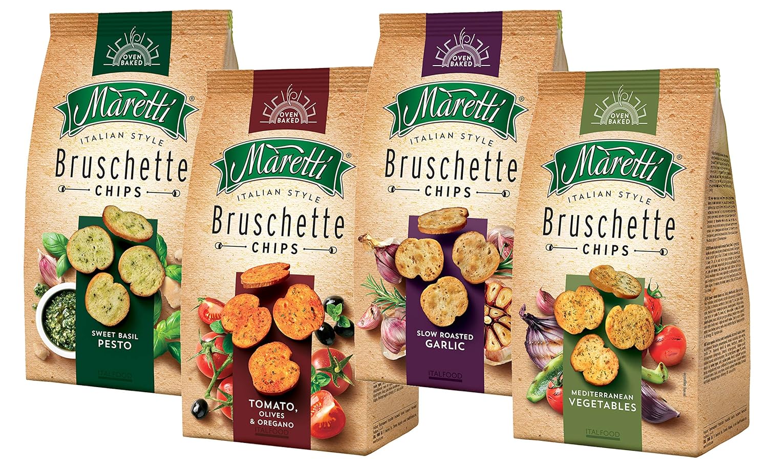 Maretti Bruschette Chips (Slow Roasted Garlic, Mediterranean, Sweet