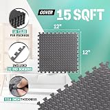 Yes4All Interlocking Floor Mats with Border 16 Tiles 16 Sq Ft EVA Foam view 2