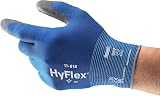 Ansell HyFlex 11-618 Mechanics Gloves PU Coated Safety Touchscreen Blue L