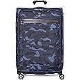 Travelpro Platinum Elite Softside Expandable Checked Luggage, 8 Wheel Spinner Large Suitcase, TSA Lock, Men and Women, Navy Camouflage, Checked Large 29-Inch