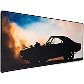 Apollo Gaming Extended Mouse Pad with Microfiber Surface, Long XXL Mousepad (31.5×11.8In), Desk Pad Keyboard Mat, Large Extended Computer Desk Mat, for Office/Gaming/Home (Muscle Car Silhouette)