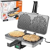 MasterChef Pizzelle Maker- Nonstick Electric Cookie Baker 2 Homemade Treats | 5-Inch Italian Waffles at Once- Press with Even Heating, Breakfast Dessert Iron or Gift for Her- Includes Recipe Guide