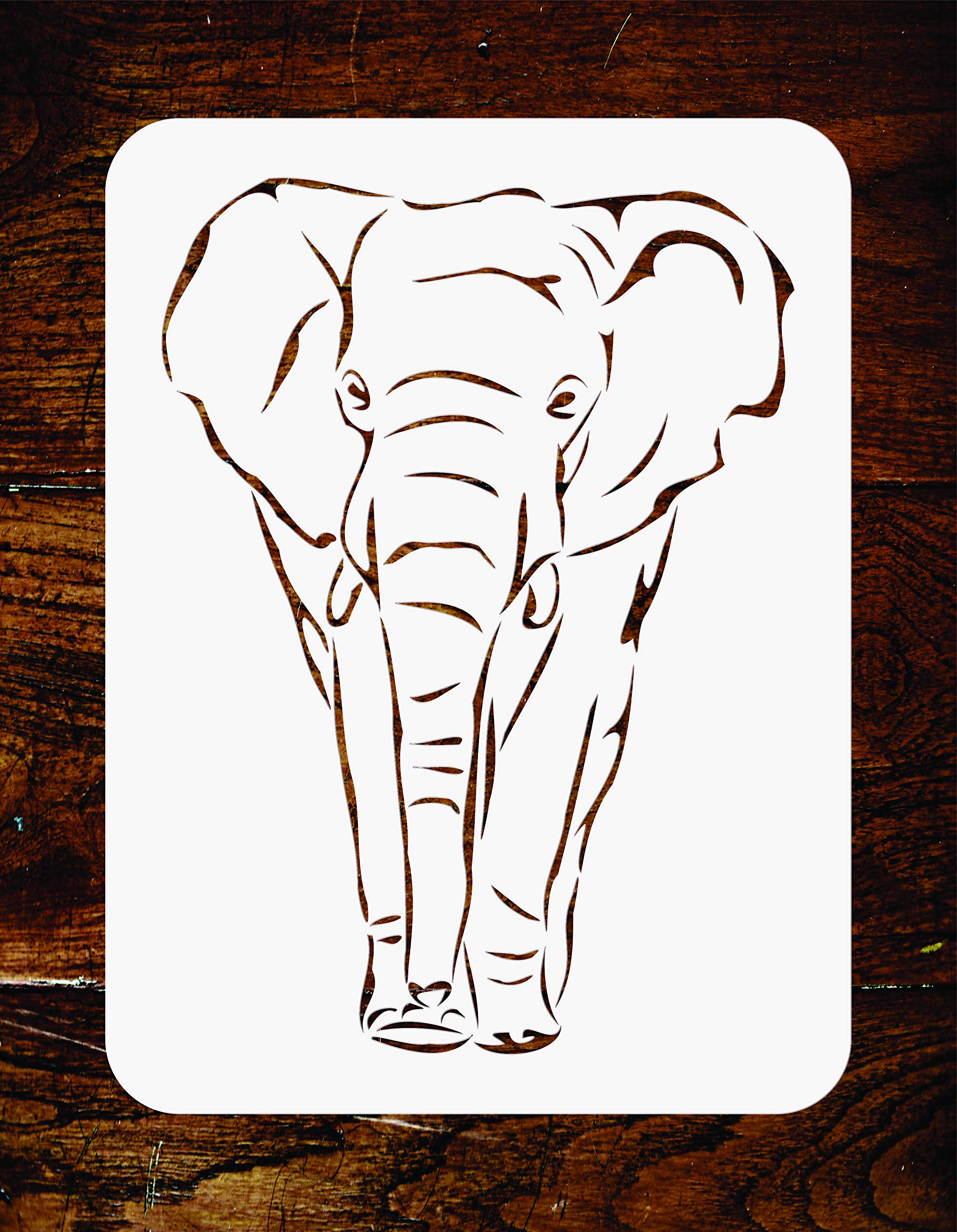African Elephant Stencil - 25.5 x 35.5cm - Reusable African Animal Wildlife Wall Stencils Template