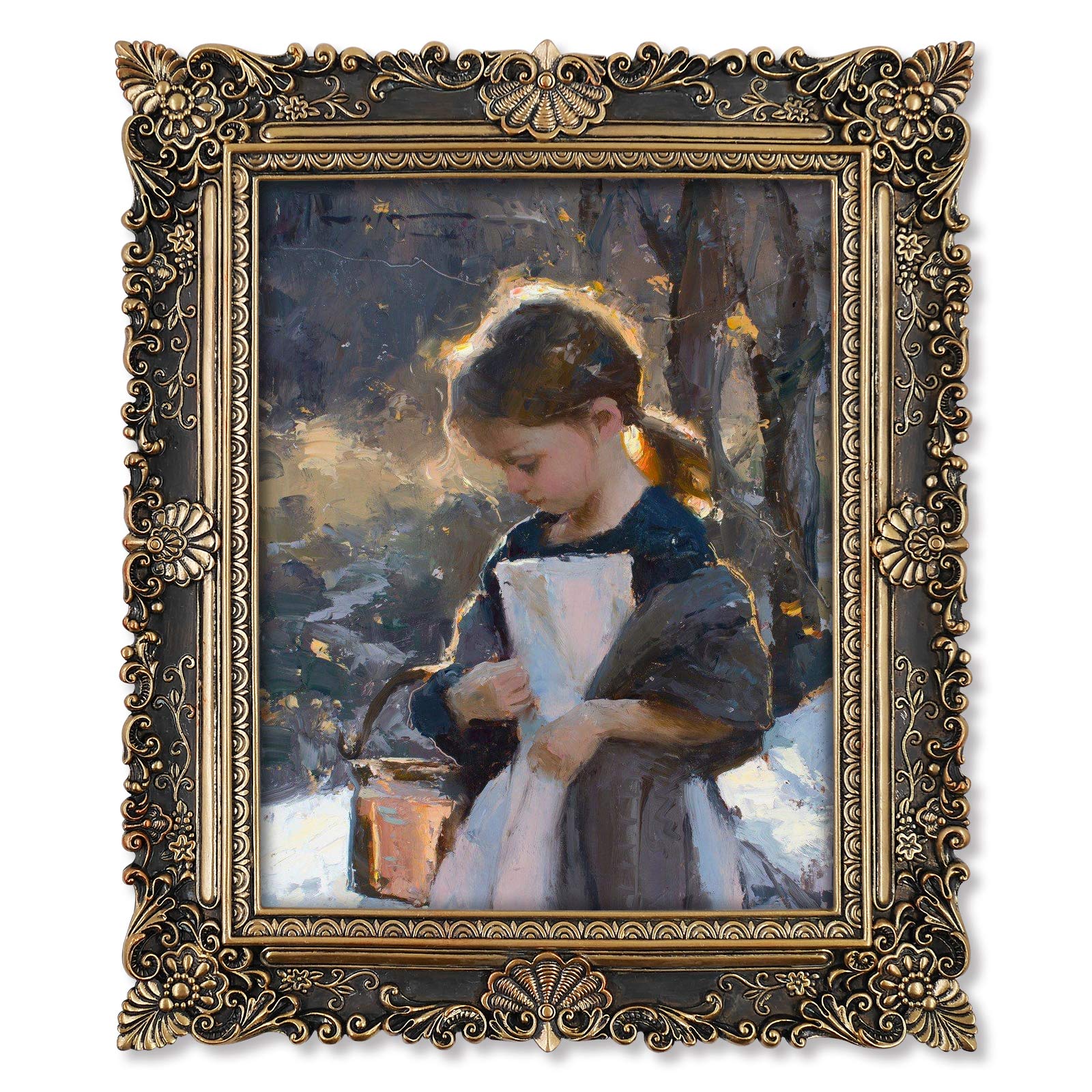 Simon's Shop 20x25 cm Picture Frame Vintage Picture Frames for Tabletop and Wall Display, Black Photo Frame 8 by 10 with Glass Photo Cover