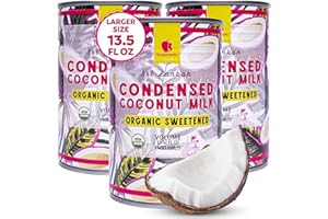 Gourmanity Organic Sweetened Condensed Coconut Milk, Vegan and Dairy Free Condensed Milk Substitute, Halal, Kosher, Made in Sri Lanka (3x13.5 Fl Oz/400ml can)