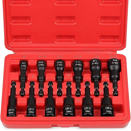 12-Piece Magnetic Nut Driver Set Premium Impact Power Hex Nut