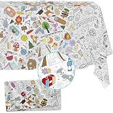 Reusable Coloring Tablecloth for Kids & Adults – Washable Coloring Mat with Bleed-Resistant Lining – Fabric Tablecloth for Bi