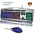 Gaming Tastatur und Maus Set, FLAGPOWER USB Beleuchtete Gaming Tastatur mit Maus Wasserdicht Multimedia LED Hintergrundbeleuchtung PC Tastatur 6 Farben Beleuchtung (QWERTZ, Deutsches Layout)
