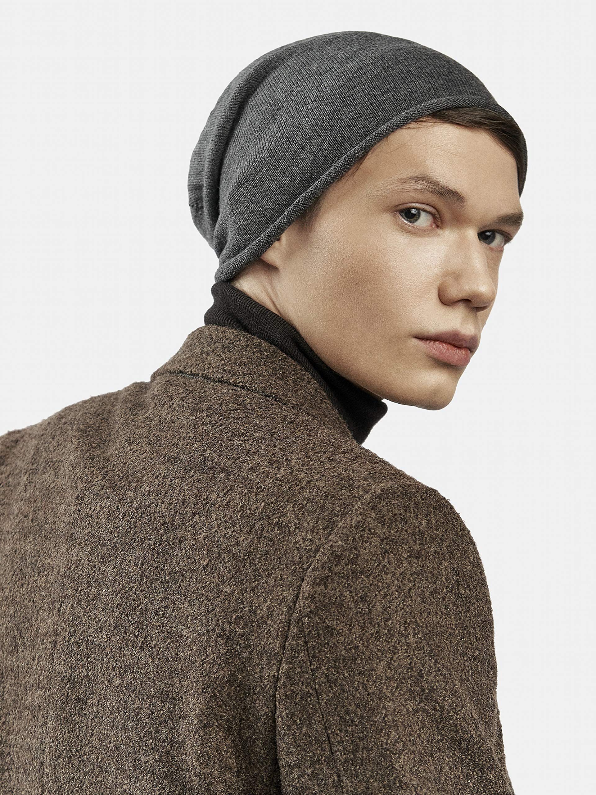 Enter the Complex® Leichte Merino Mütze, Einlagig Gestrickte Slouch Beanie, 100% Merino Wolle, Damen und Herren, Petrol 5